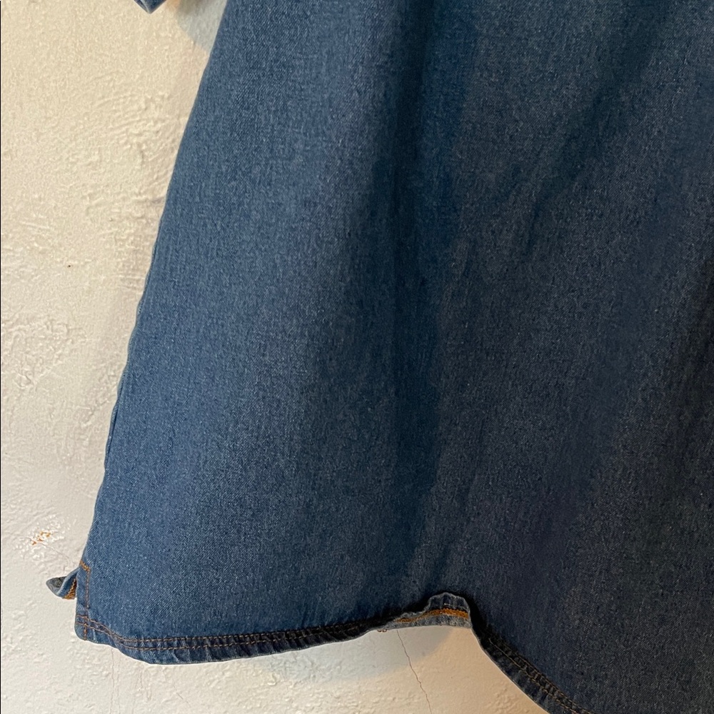 Maeve Anthropologie Denim Lace Up Open Shoulder Shift Dress - Picture 3 of 7